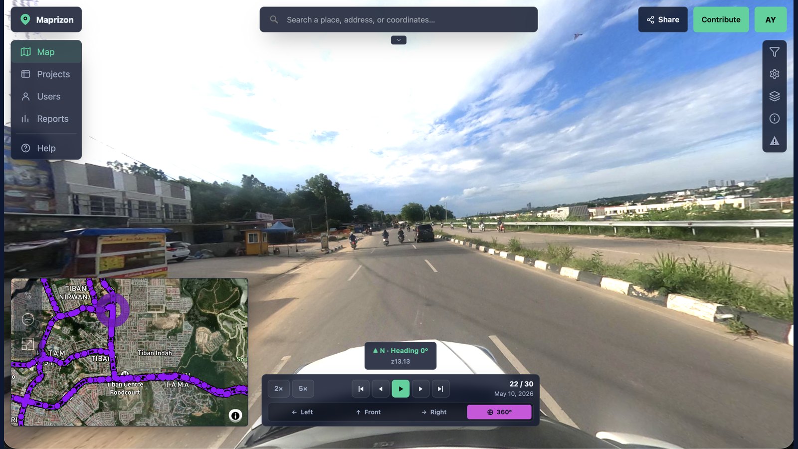 Maprizon street-level imagery viewer